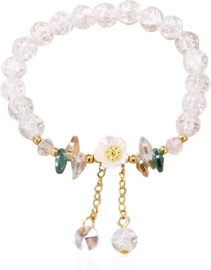 Colorful Flower Bracelets Handmade Crystal Beaded Daisy Bracelets for Women Jewelry