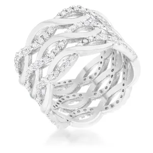 Contemporary 0.88ct CZ Twist Wide Cocktail Ring