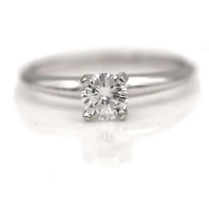 Contemporary .43 Ct  Round Diamond Solitaire Vintage Engagement Round GIA F/SI1