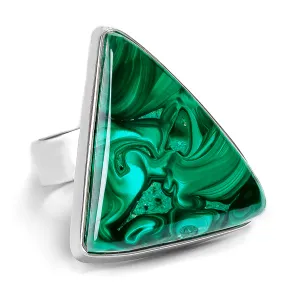 Contemporary African Malachite Ring - Natural Designer Gemstone