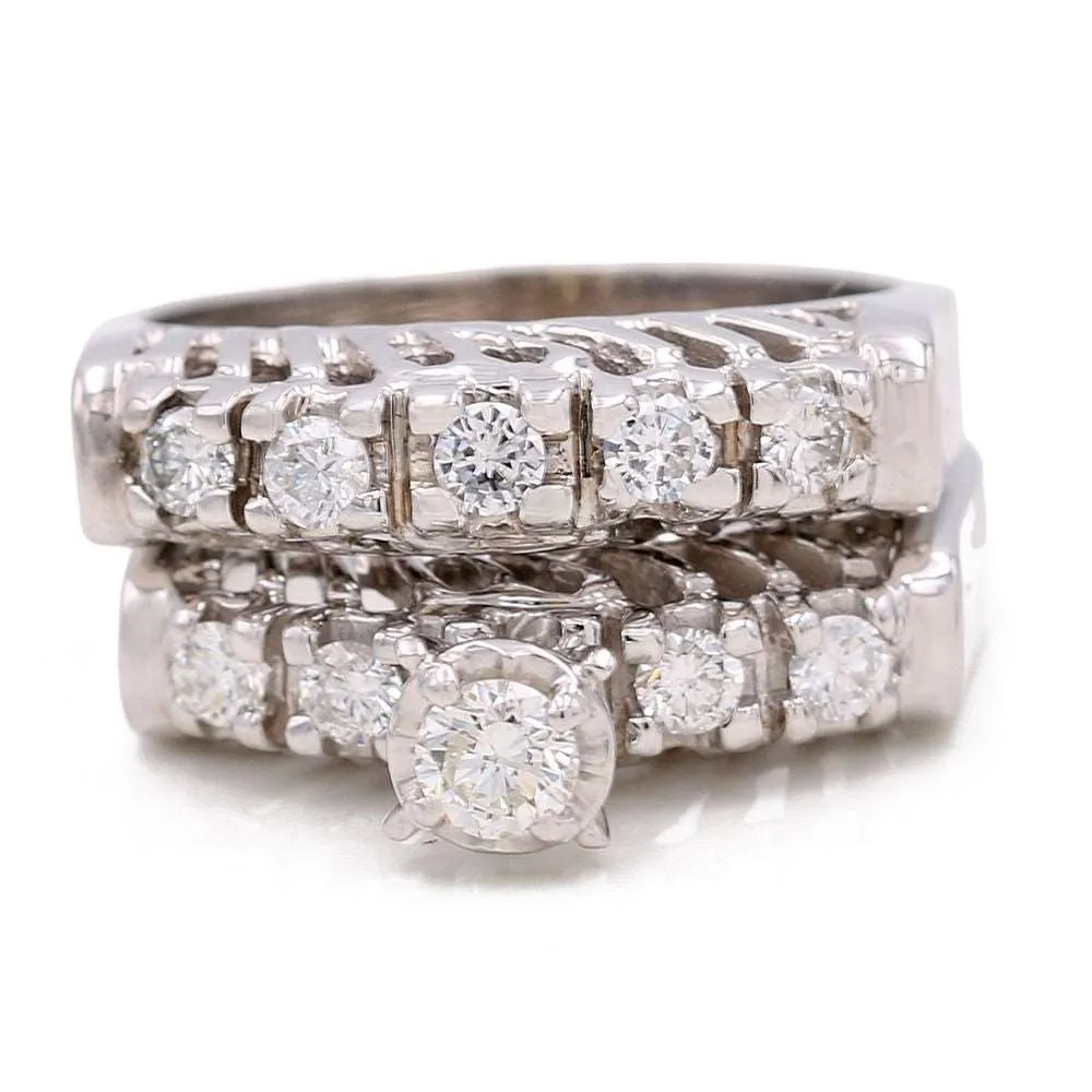 Contemporary Diamond Bridal Set