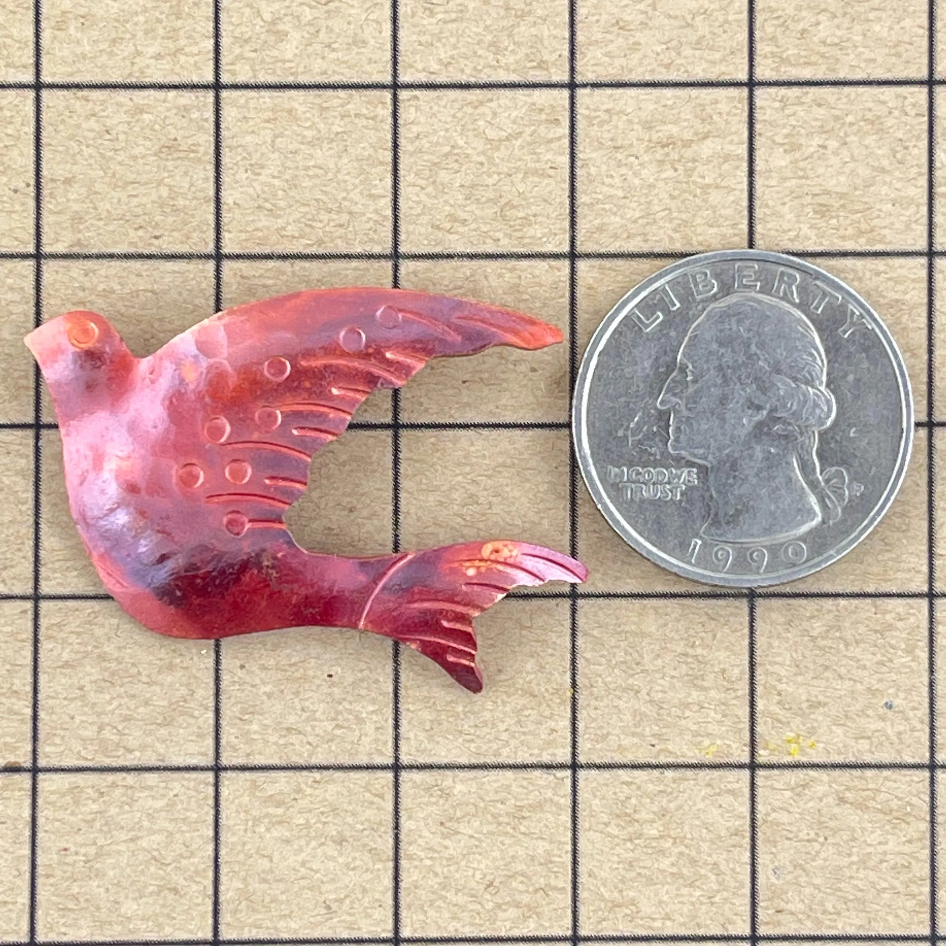 Copper Dove in Flight Pendant
