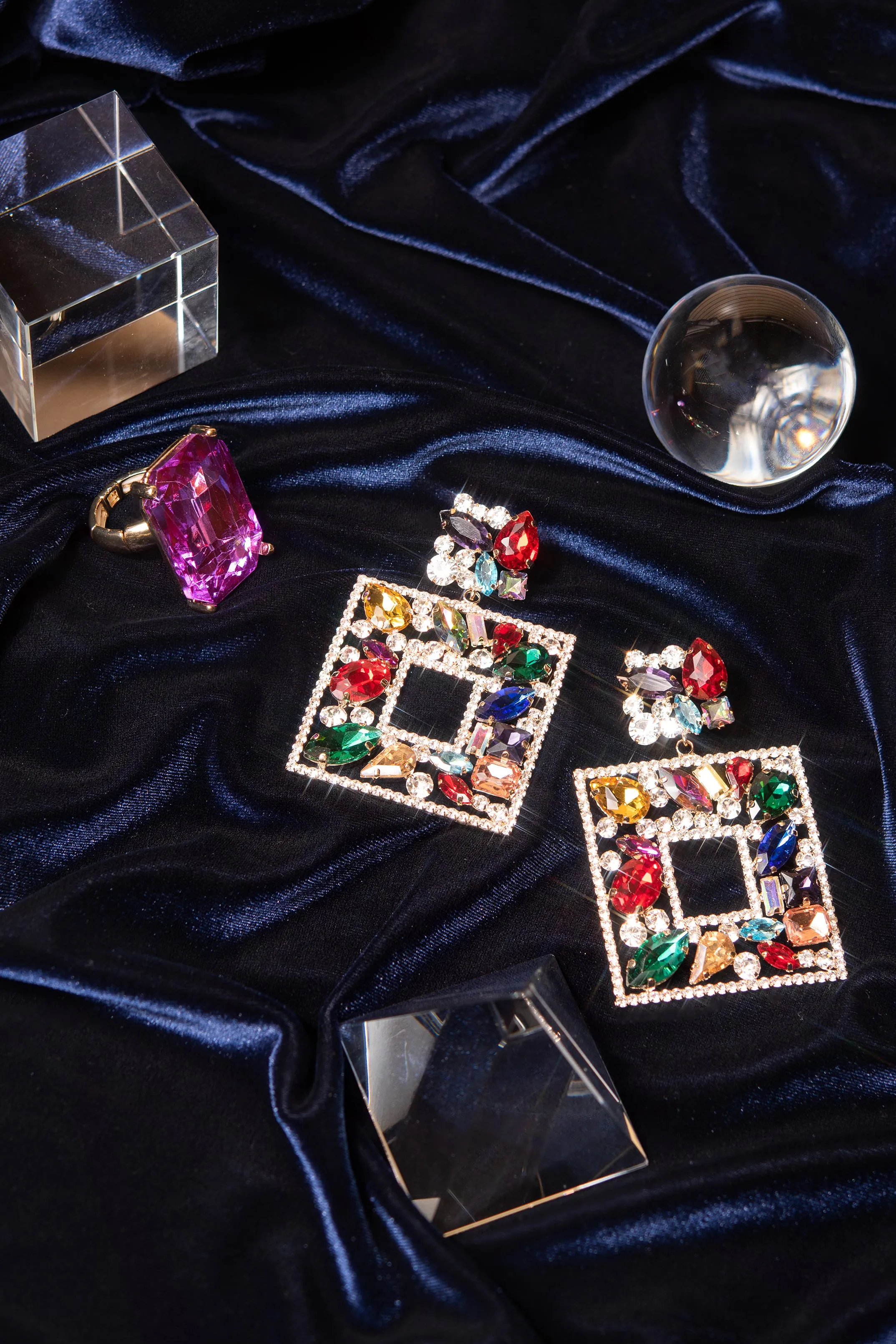 Cora Glass Statement Post Earrings