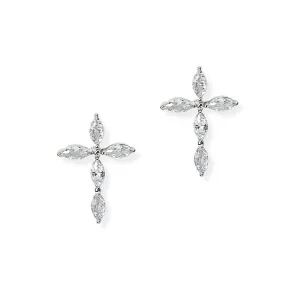 Cross Cubic Zirconia Stud Earring