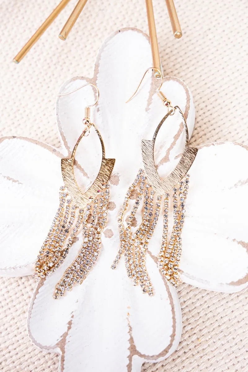 Crystal Avenue NYC Lights Goldtone Crystal Tassel Earrings