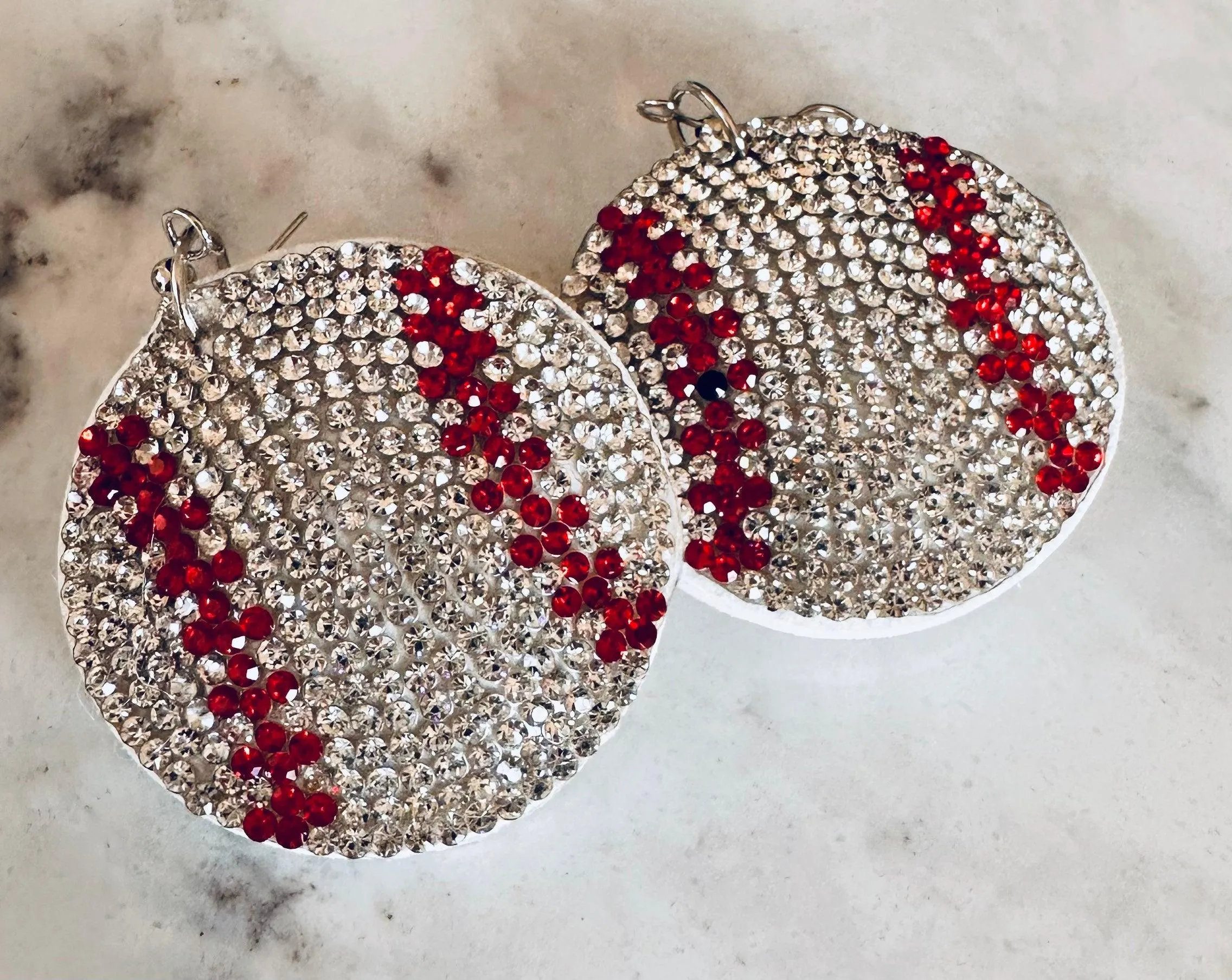 Crystal Baseball Earrings