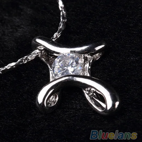 Crystal Rhinestone Infinity Cross Pendant  Necklace for Women