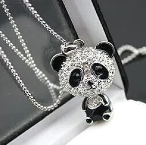 Crystal Sweater Chain Pendant Necklace