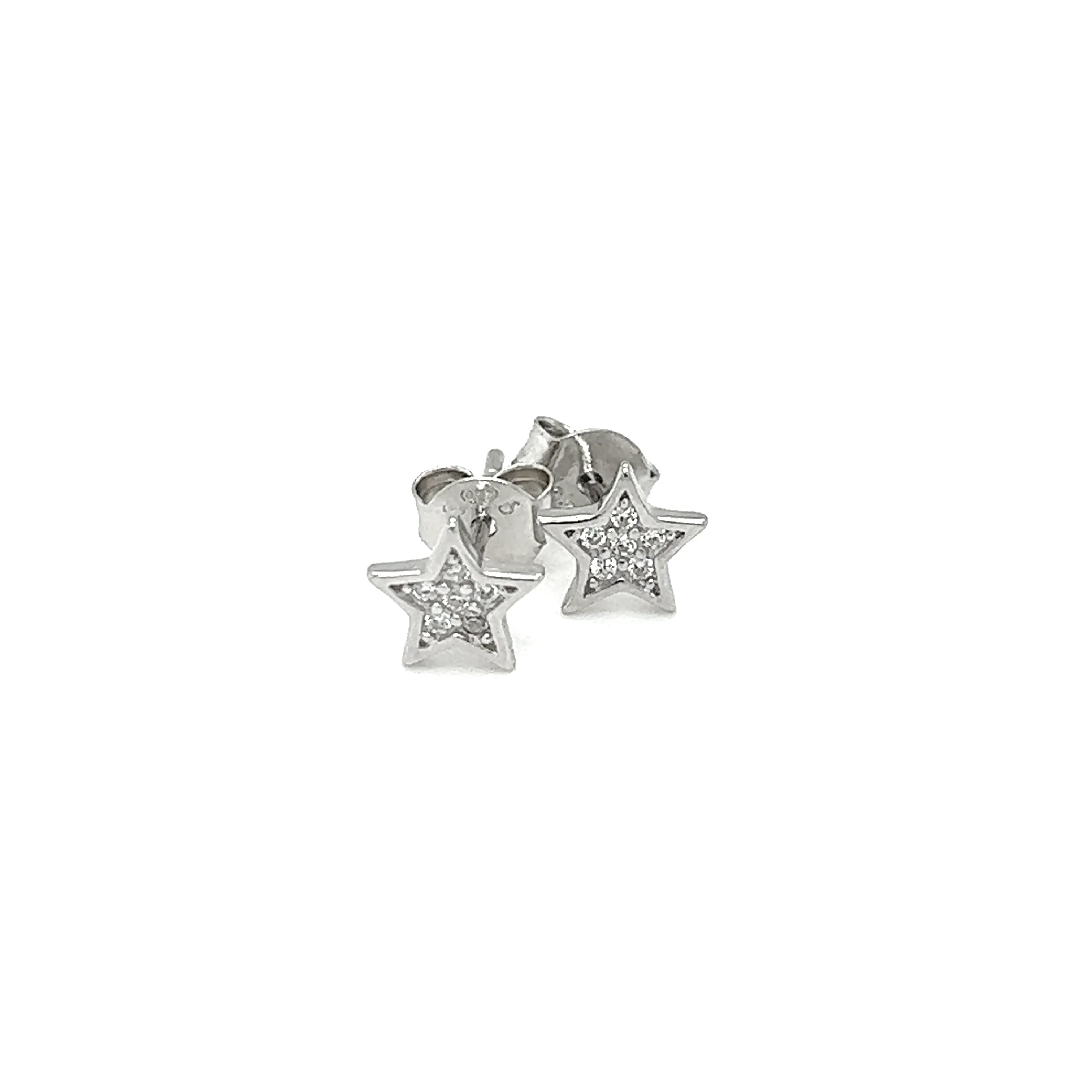 Cubic Zirconia Star Stud Earrings