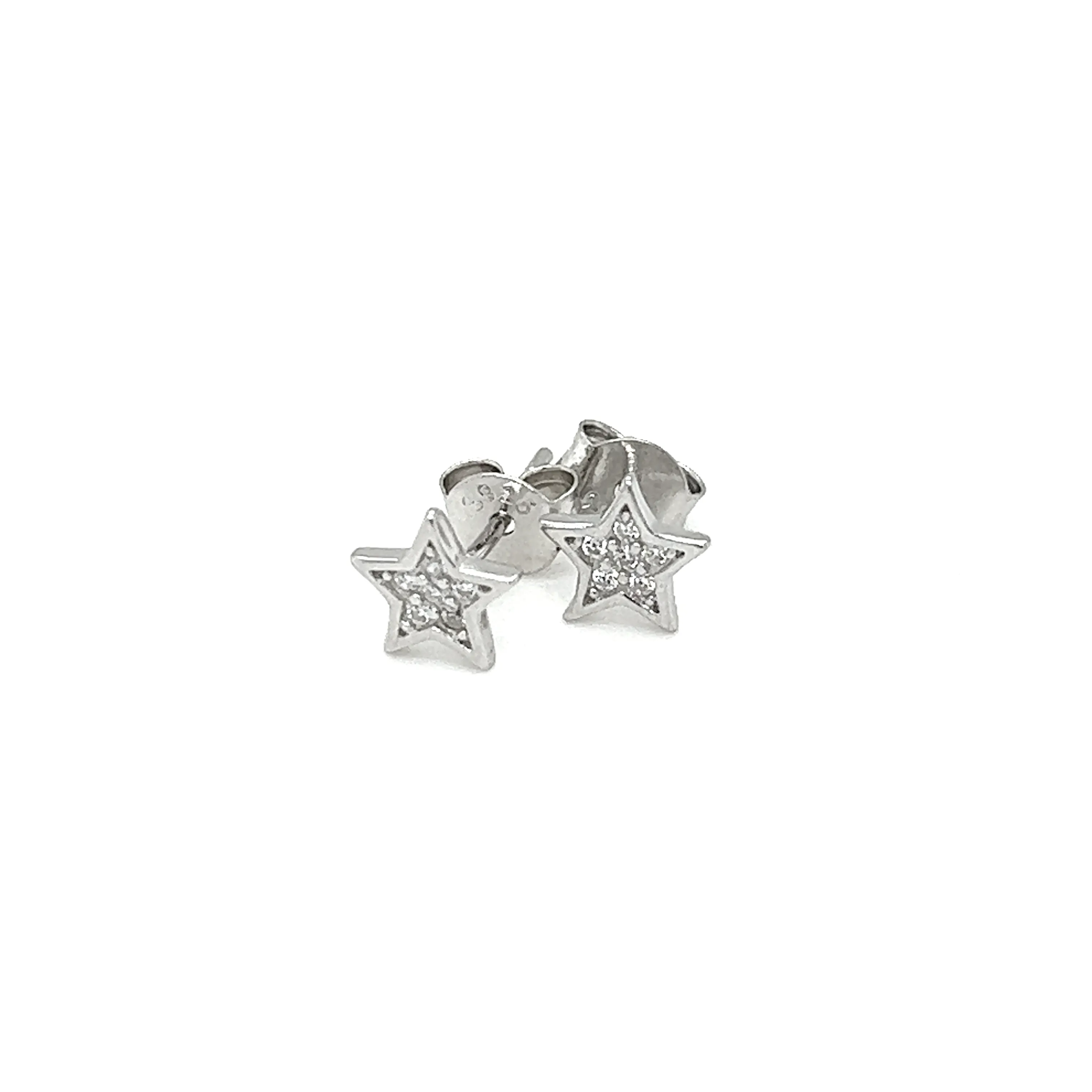 Cubic Zirconia Star Stud Earrings