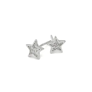 Cubic Zirconia Star Stud Earrings