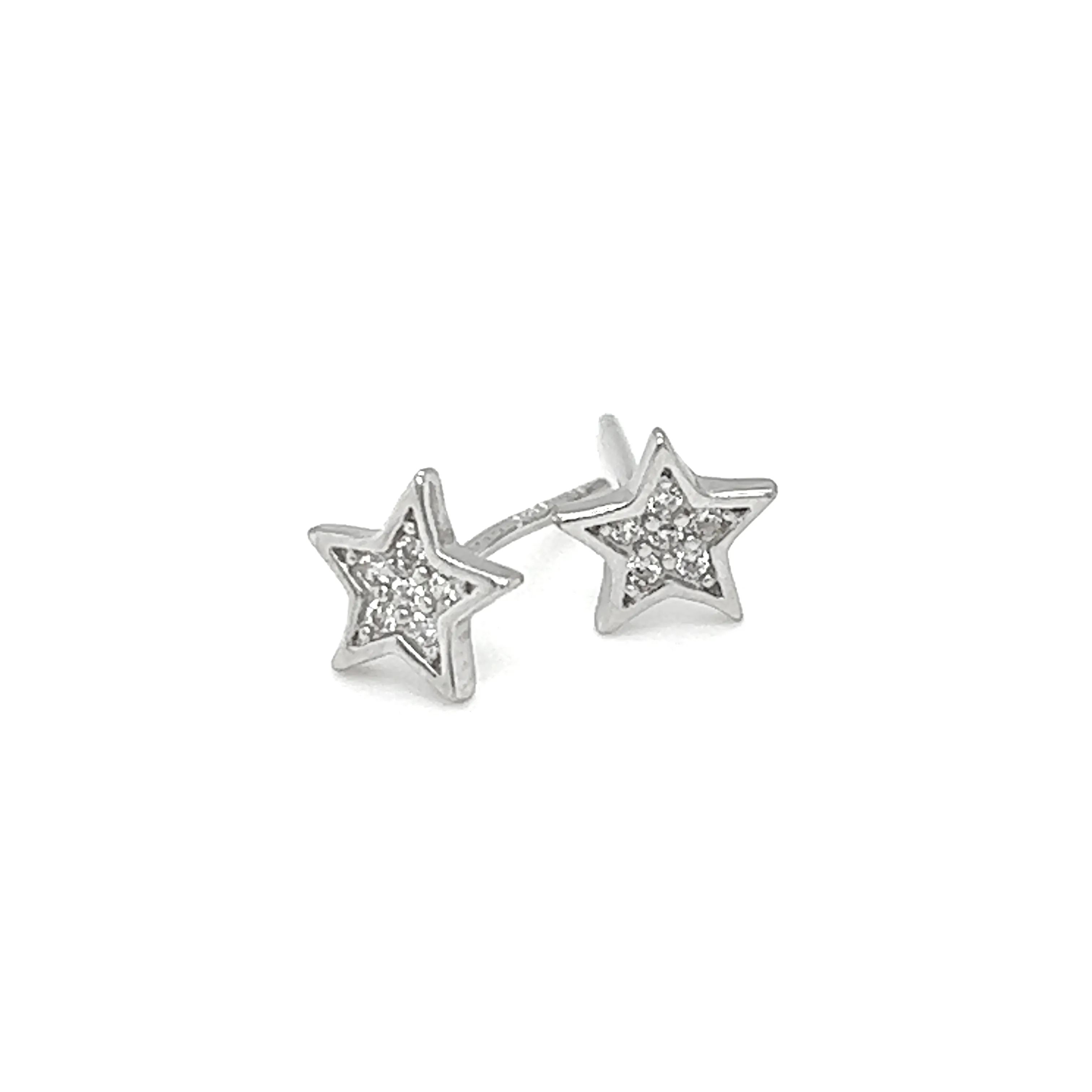 Cubic Zirconia Star Stud Earrings