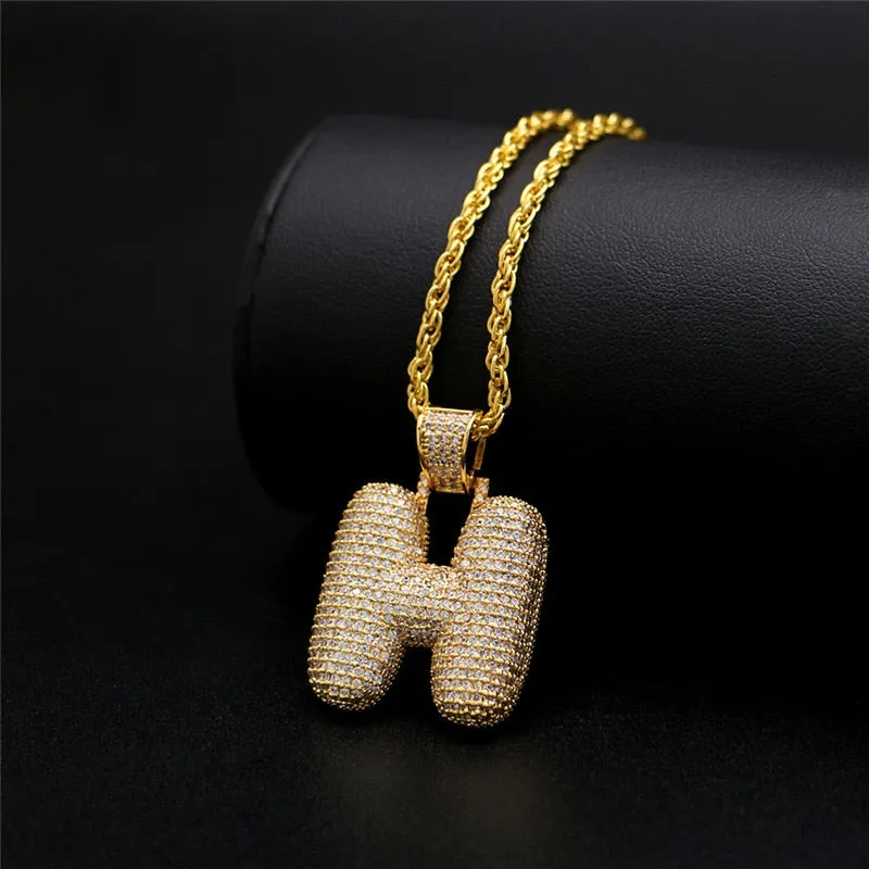 Custom Bubble Name Pendant