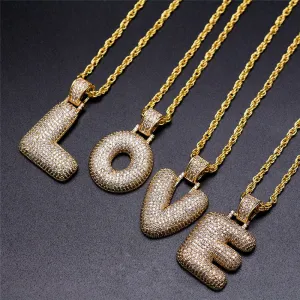 Custom Bubble Name Pendant
