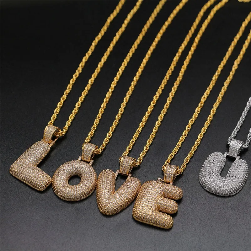Custom Bubble Name Pendant