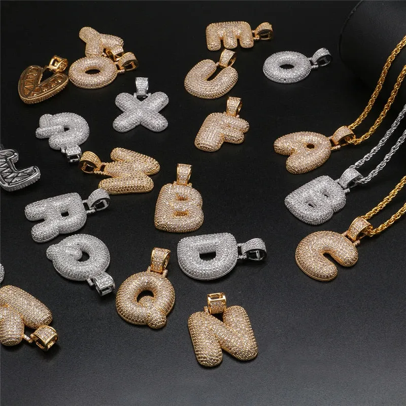 Custom Bubble Name Pendant