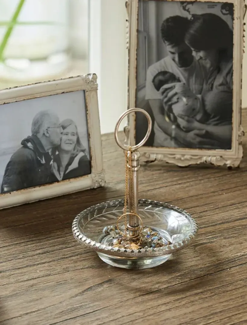 Cut Glass Ring Dish with Handle
