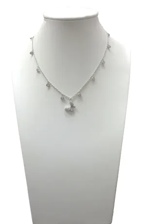 CZ Butterfly Silver Necklace