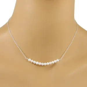 Dainty Pearl Necklace, Sterling Silver Pearl Necklace, Small Pearl Necklace