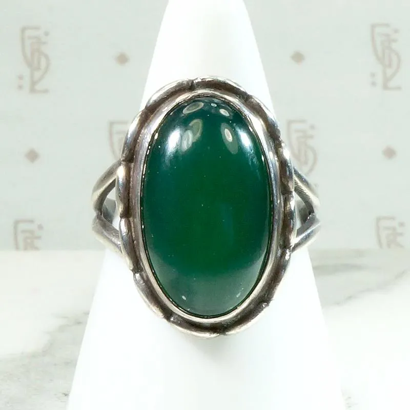 Danish Modern Chrysoprase Ring by Jensen