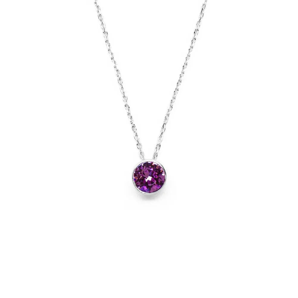 Dark Orchid Round Crystal Necklace