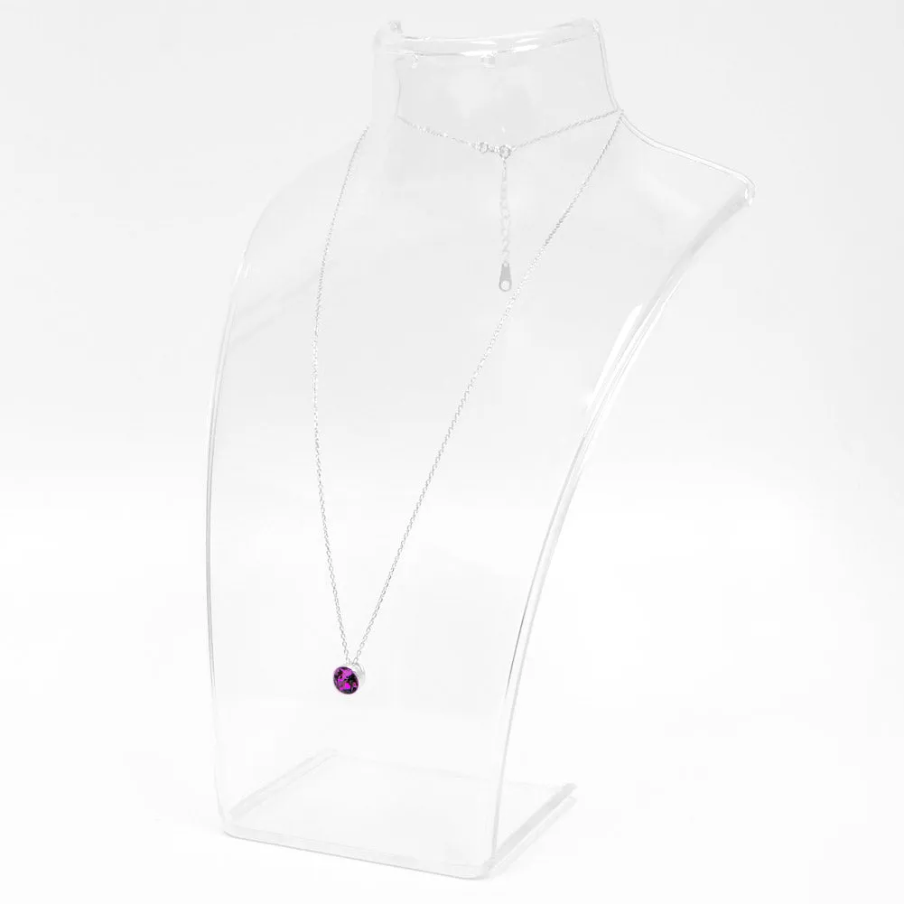 Dark Orchid Round Crystal Necklace
