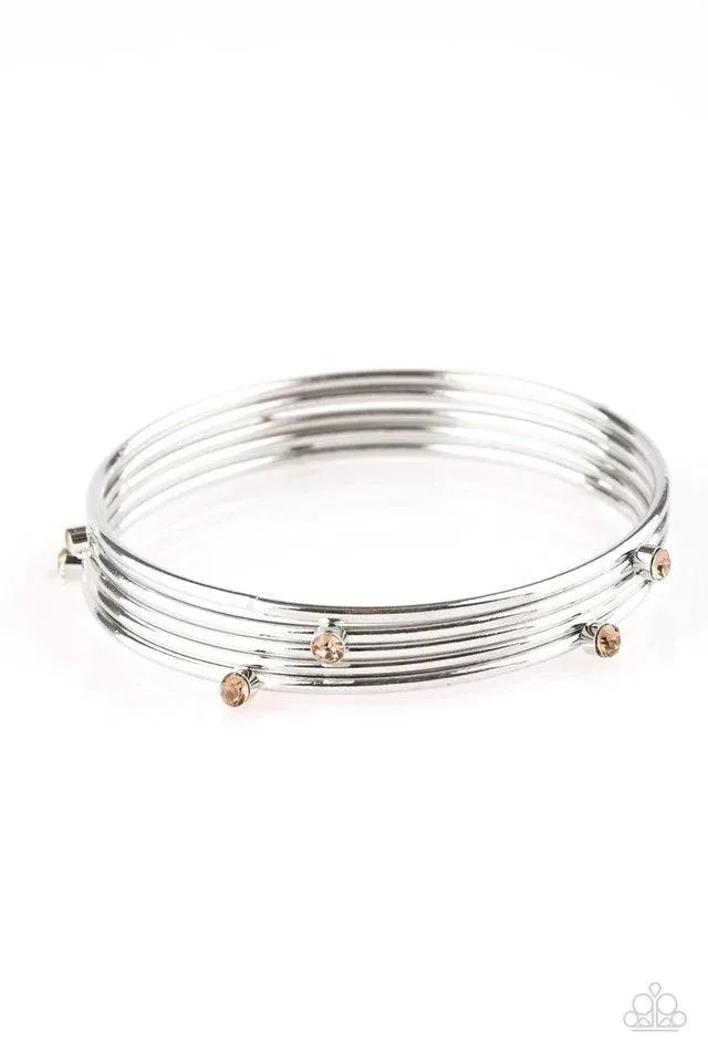 Delicate Decadence - Brown Bracelet-Paparazzi