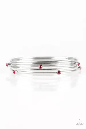 Delicate Decadence - Red Bracelet-Paparazzi
