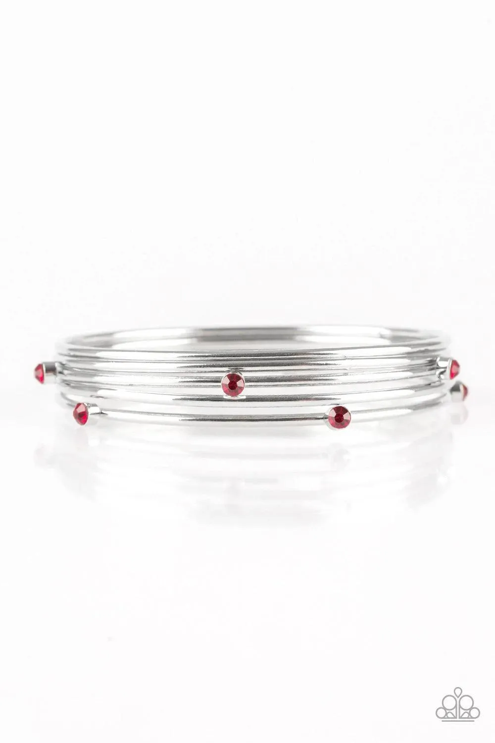 Delicate Decadence - Red Bracelet-Paparazzi