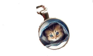 Designing Cabochon Glass Cat Pendant Necklace