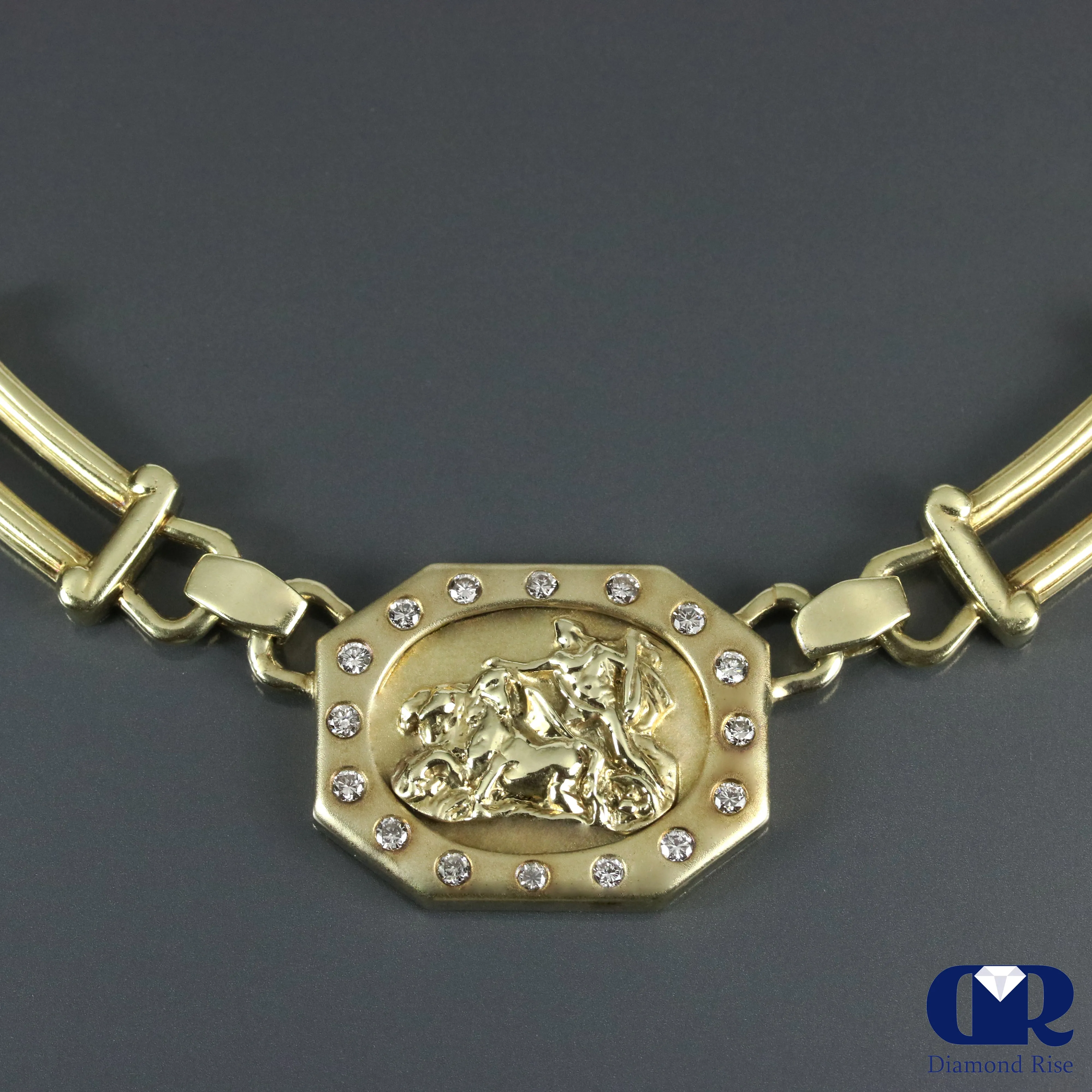 Diamond Heavy Necklace In 14K Gold 17"