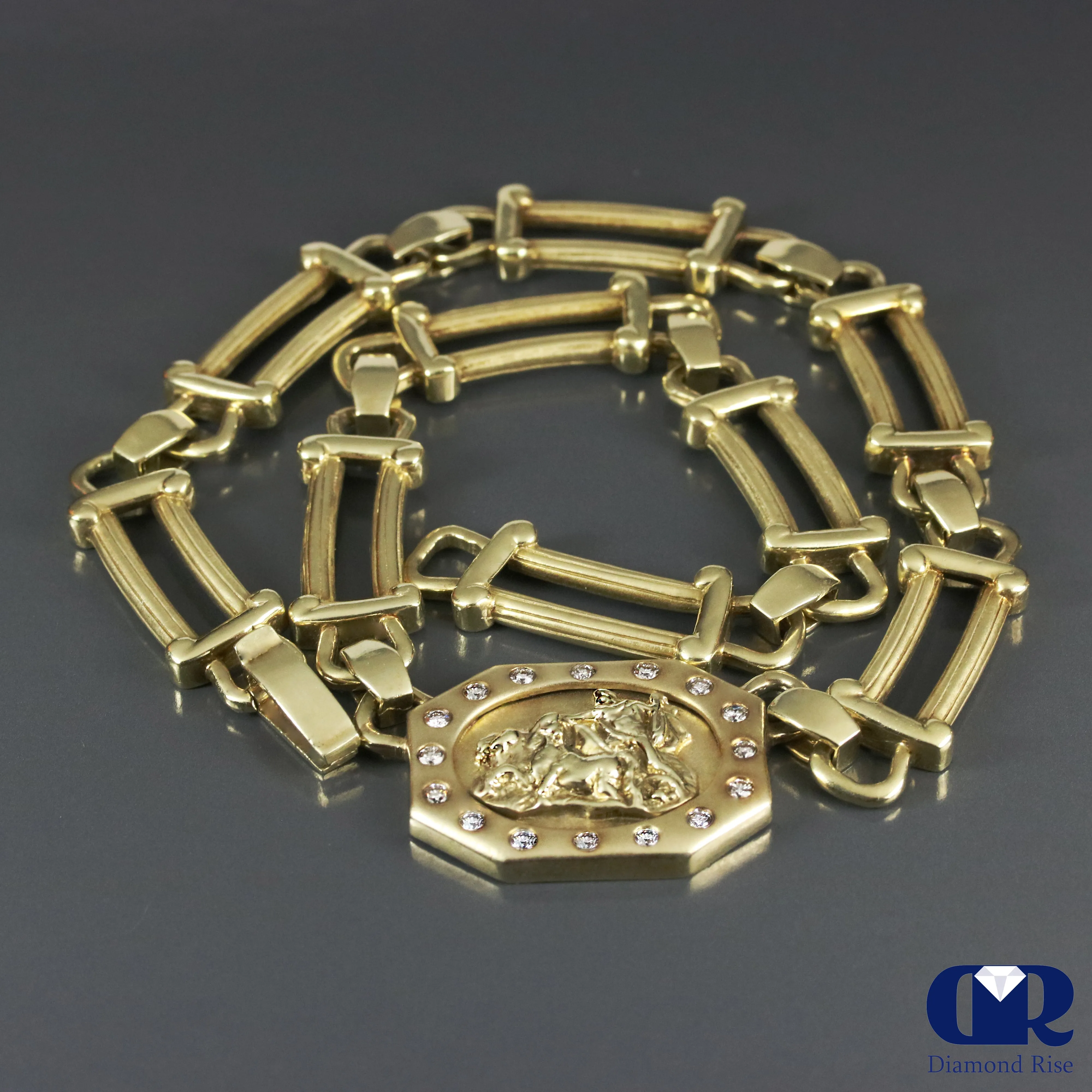 Diamond Heavy Necklace In 14K Gold 17"