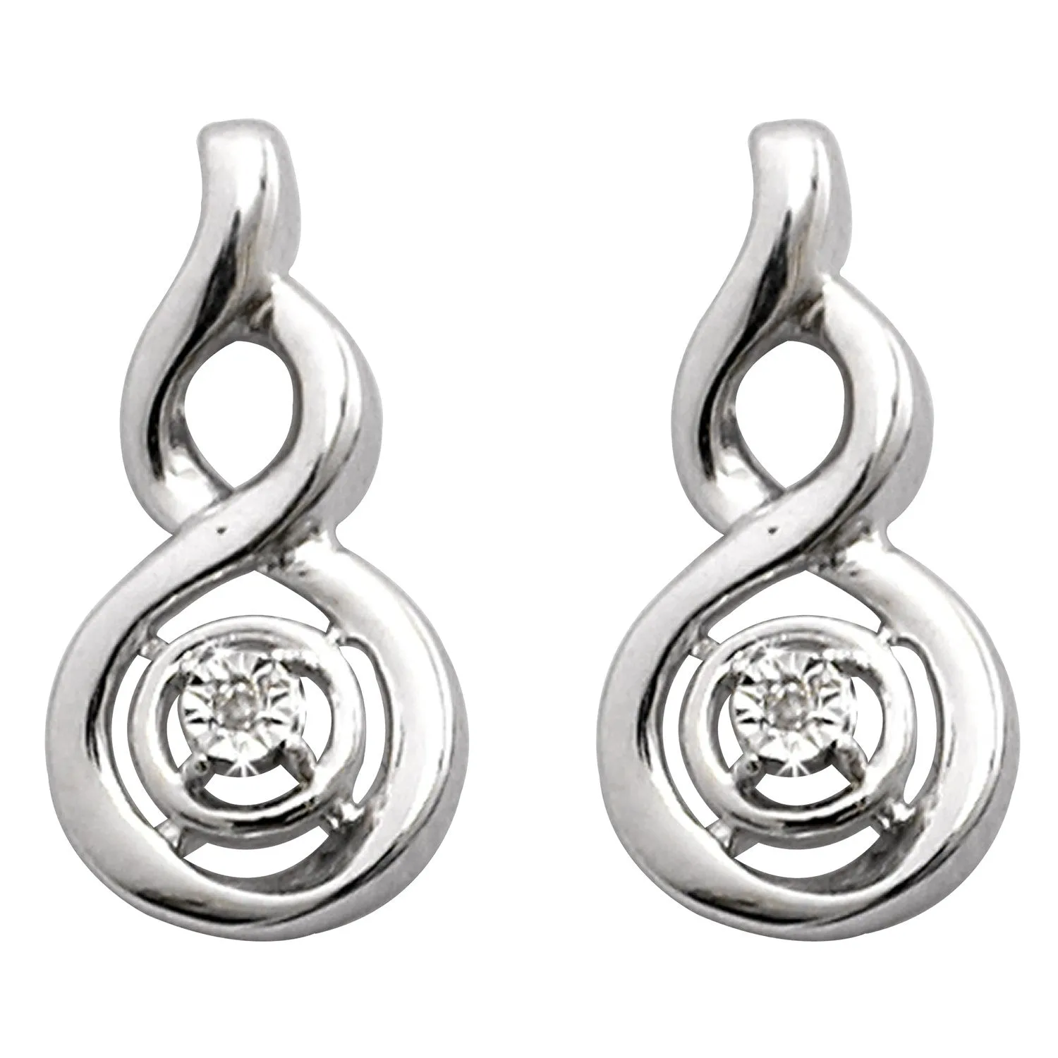 Diamond Swirl<BR/> Earrings