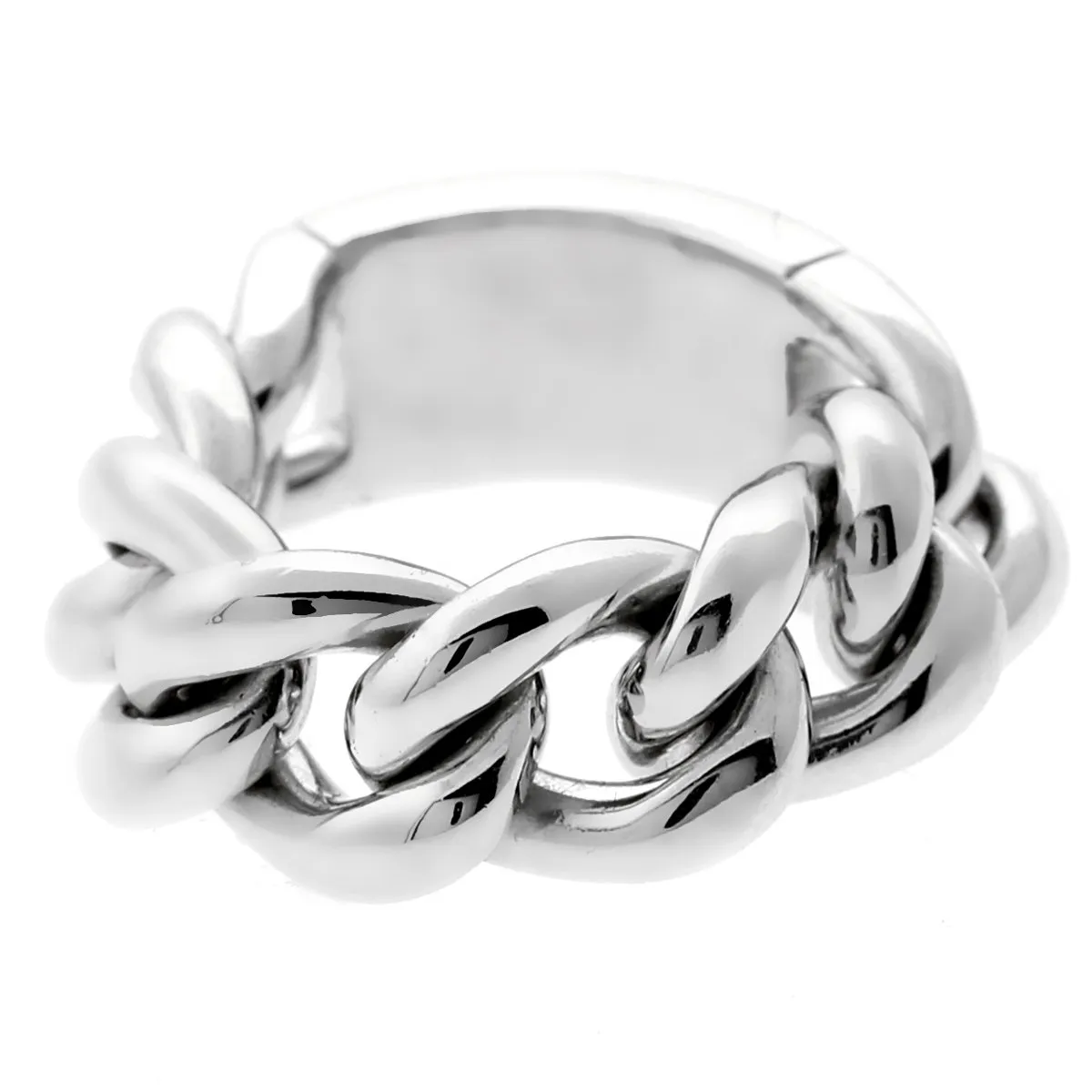 Dior White Gold Chain Gourmette Link Ring