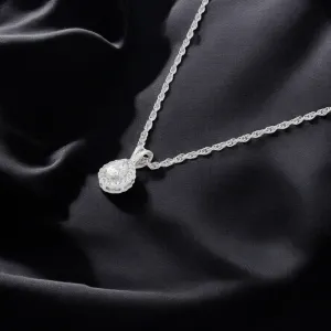 Double Halo Teardrop Pendant Necklace in Sterling Silver | 0003579381, 0021424472, 0021424465