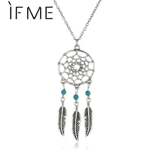 Dream Catcher Leaves Pendant Necklace