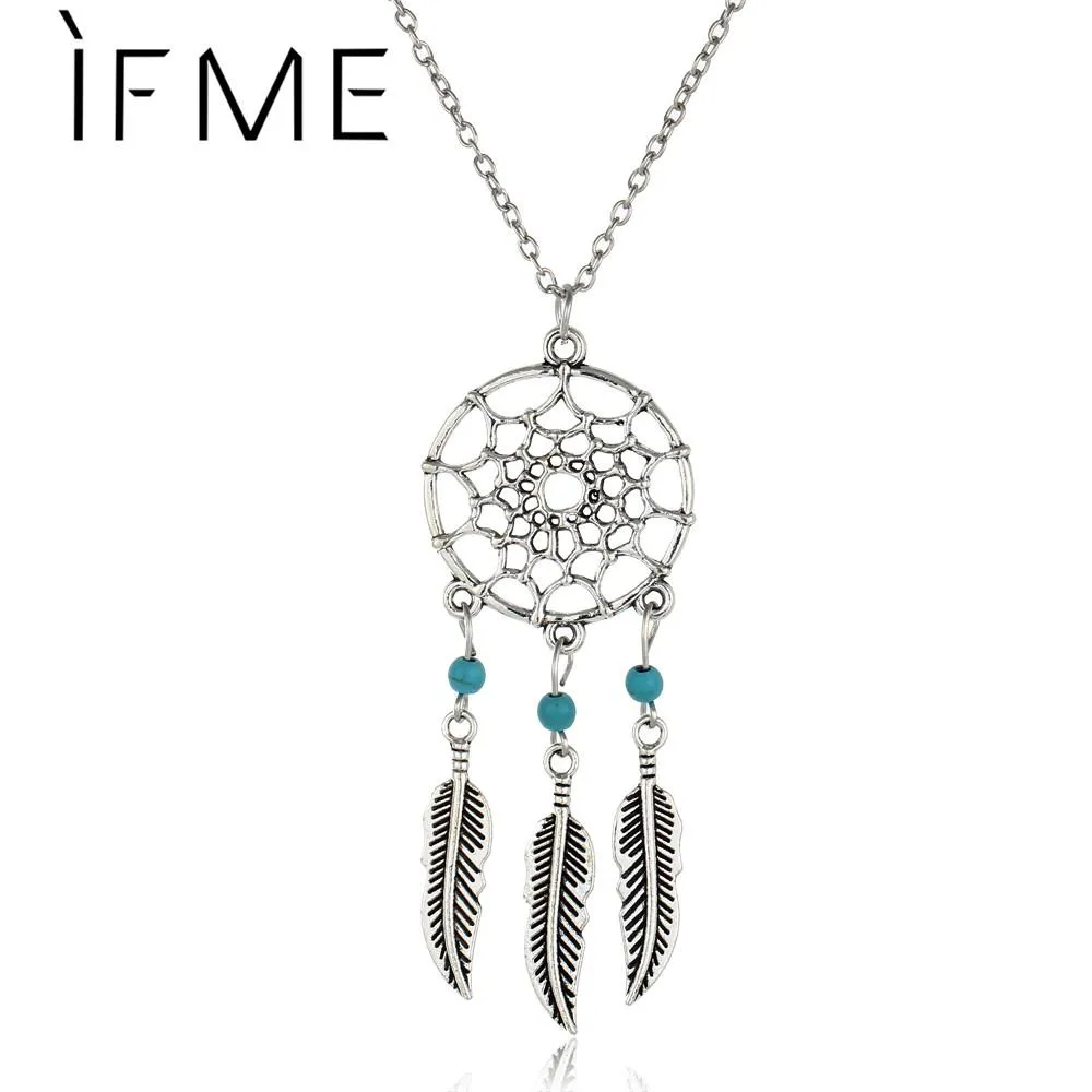 Dream Catcher Leaves Pendant Necklace