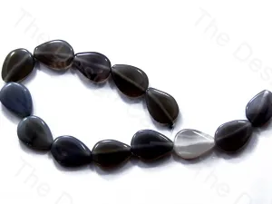 Drop Shaped Smoke Black Natural Agate Stones