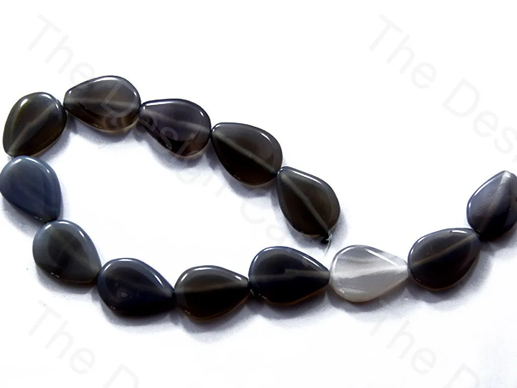 Drop Shaped Smoke Black Natural Agate Stones