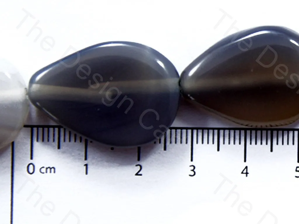 Drop Shaped Smoke Black Natural Agate Stones