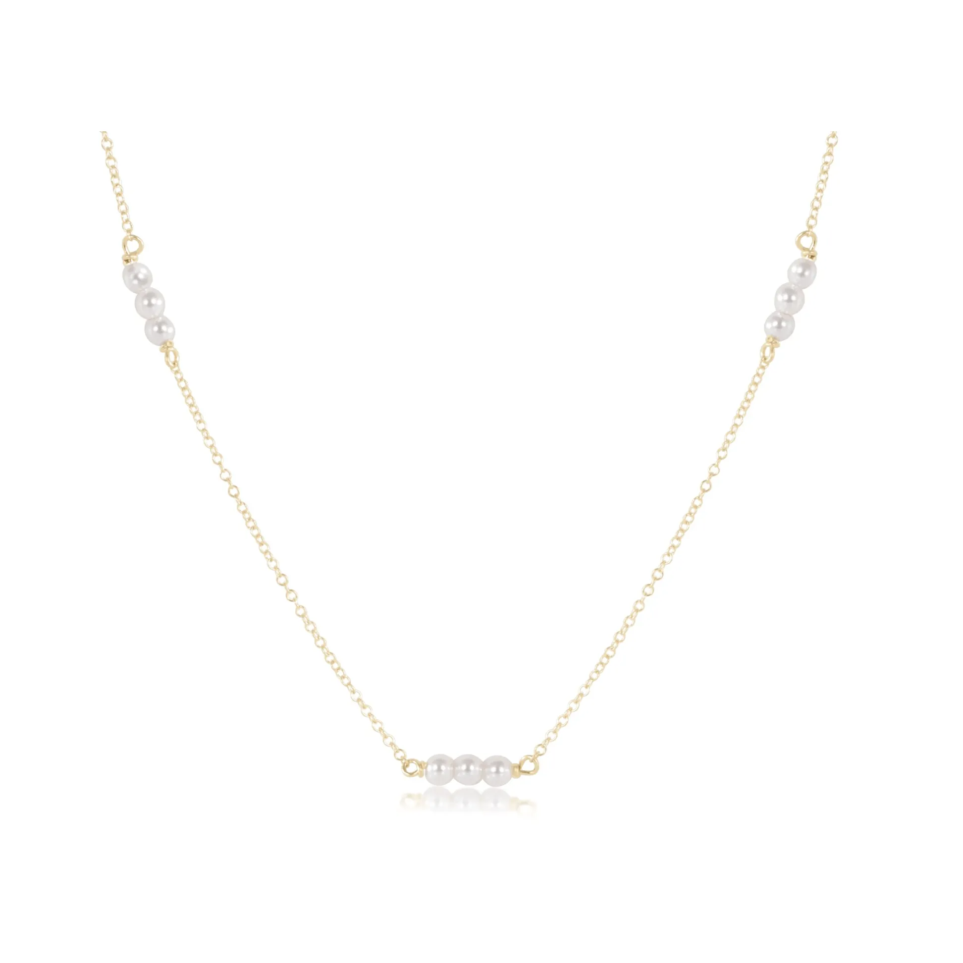E Newton Choker Joy Simplicity Chain Gold - 3mm Pearl