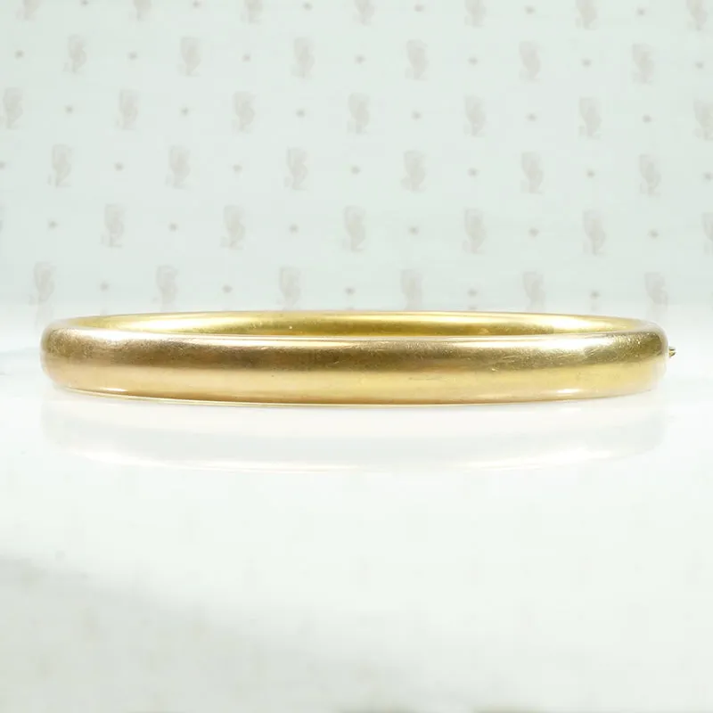 Edwardian Diamond Set Gold Hinged Bangle