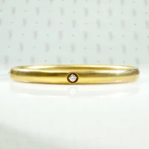Edwardian Diamond Set Gold Hinged Bangle