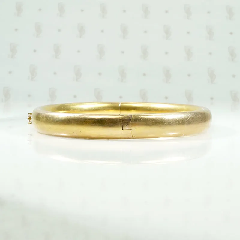 Edwardian Diamond Set Gold Hinged Bangle