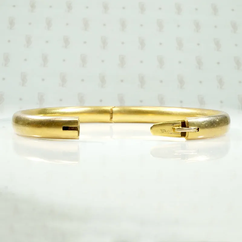 Edwardian Diamond Set Gold Hinged Bangle