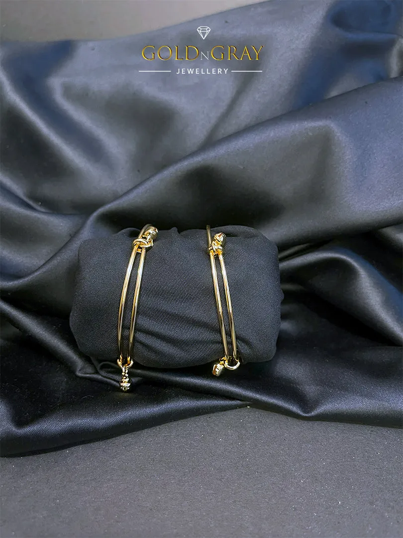 Elegant Design Golden Bangles Pair for Women