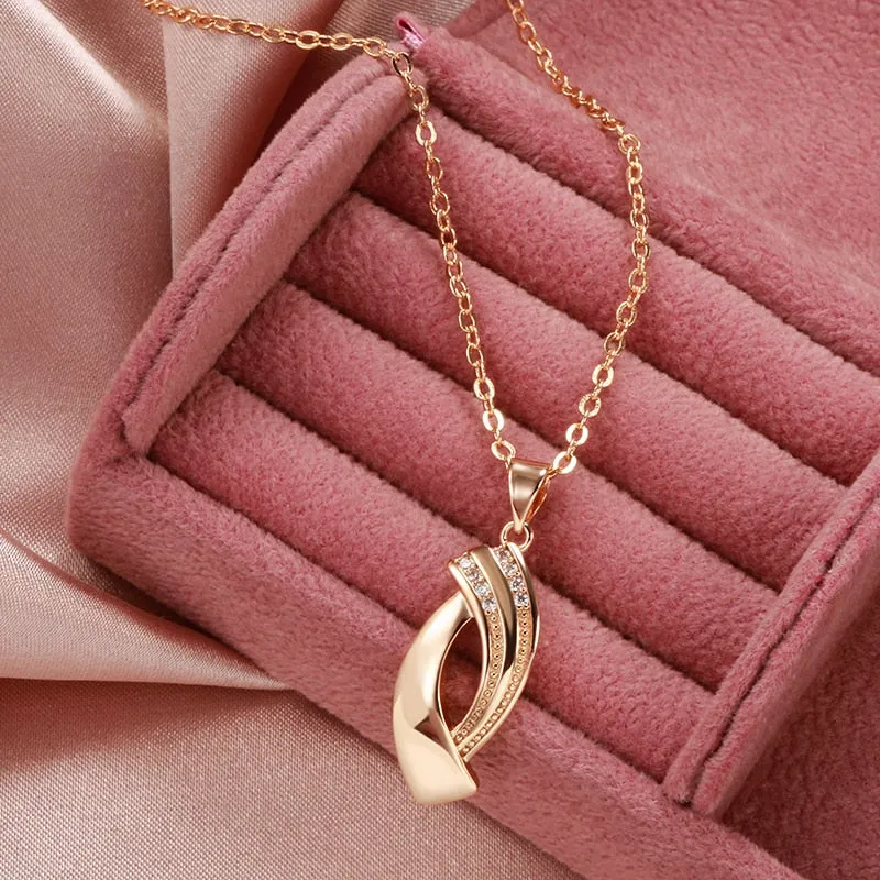 Elegant Geometric Zircon Pendant Necklace for Women