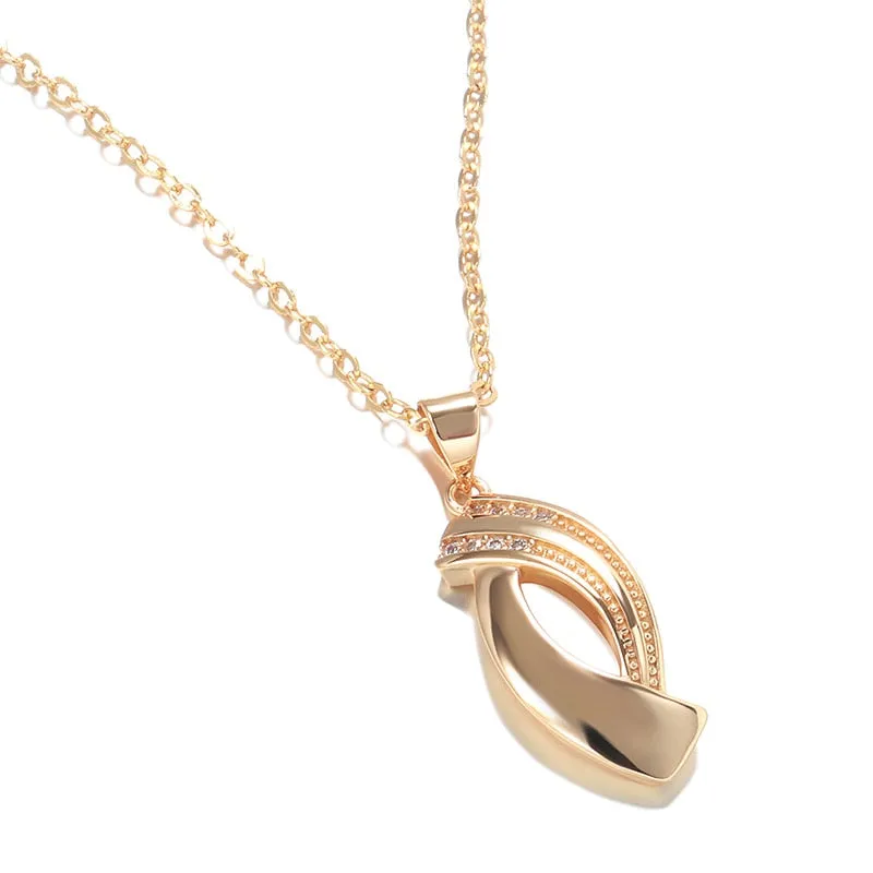 Elegant Geometric Zircon Pendant Necklace for Women