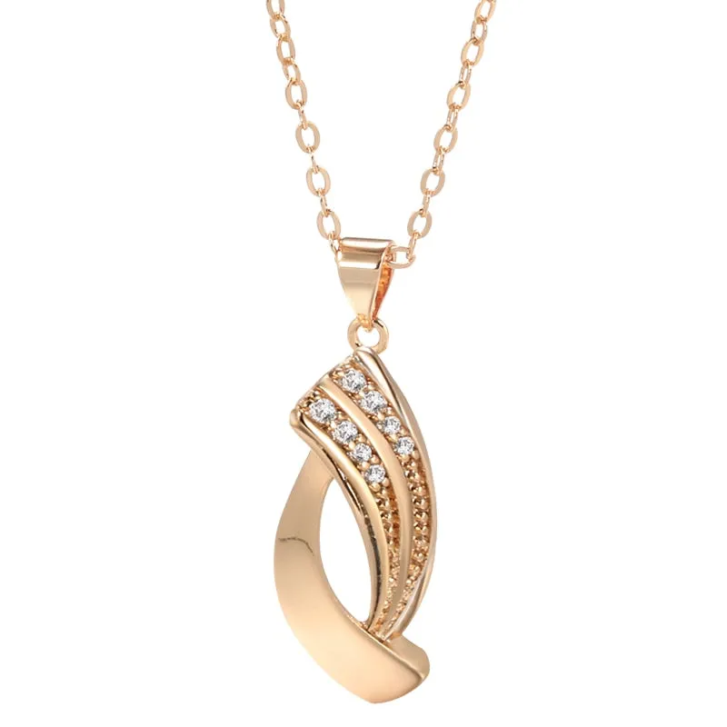 Elegant Geometric Zircon Pendant Necklace for Women