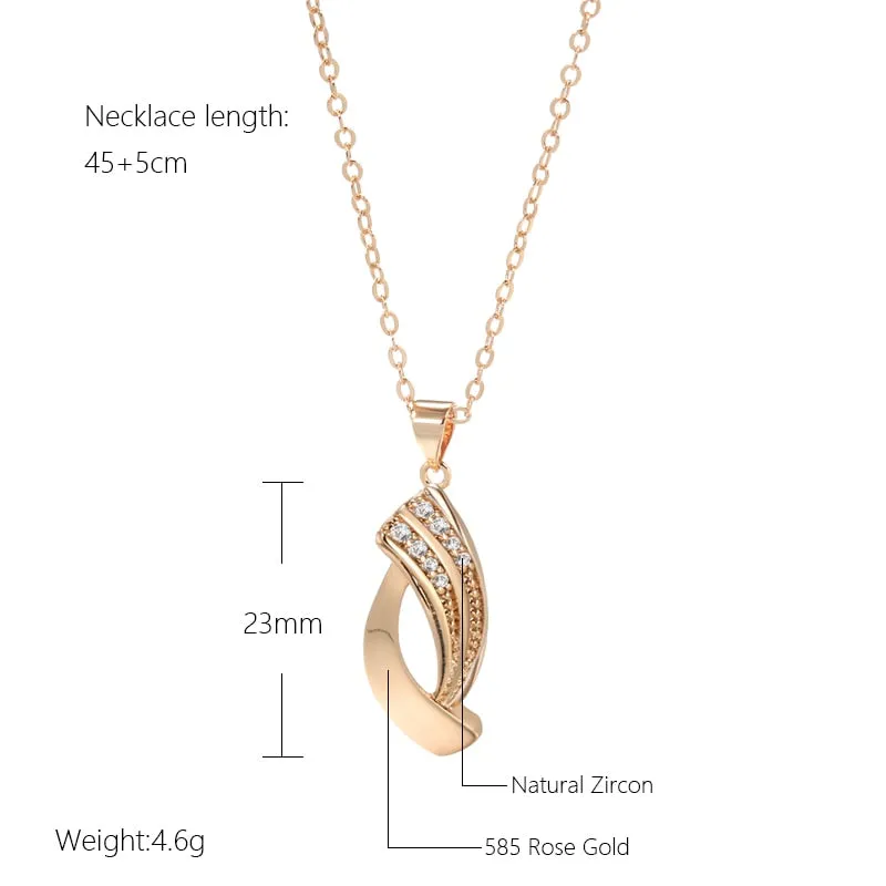 Elegant Geometric Zircon Pendant Necklace for Women